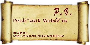 Polácsik Verbéna névjegykártya